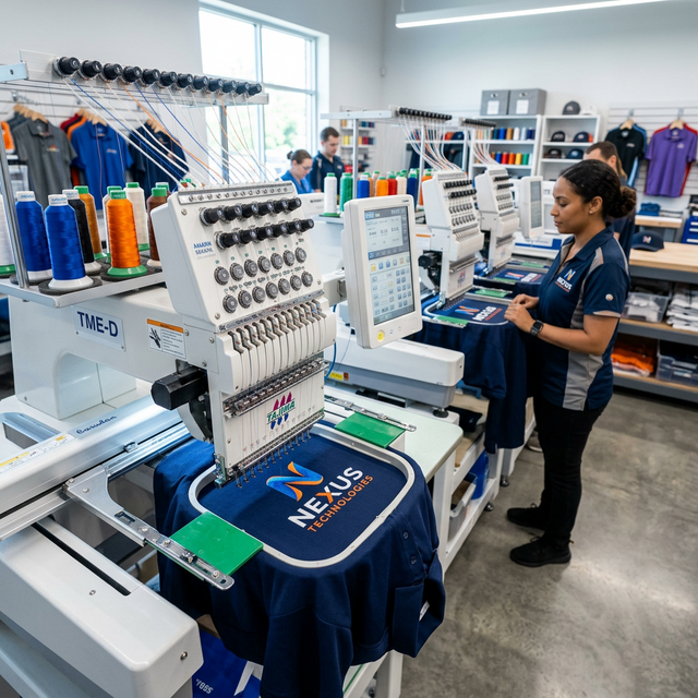 Taller de bordados digitales Bortex en Juchitán, Oaxaca — máquinas bordadoras en operación
