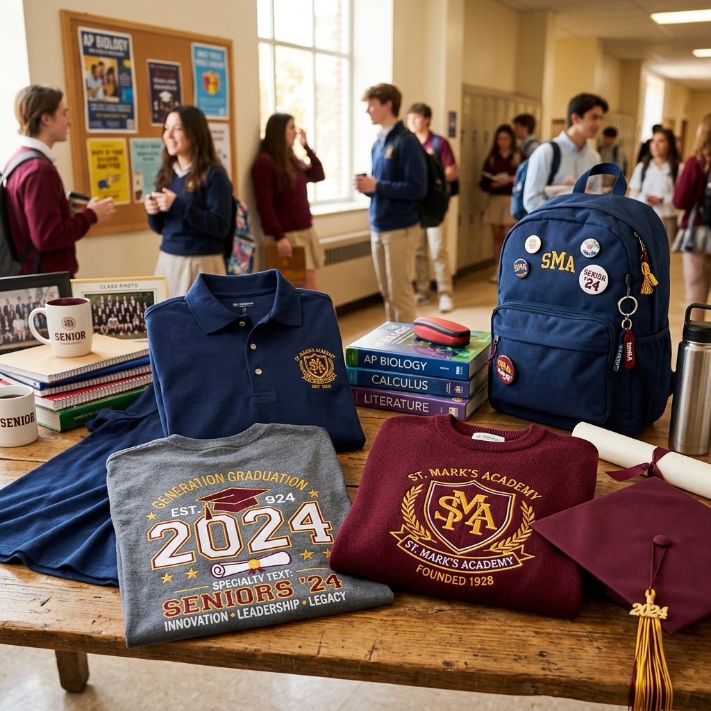 Bordados para preparatorias del Istmo — uniformes escolares, polos y camisas de generación con escudos bordados