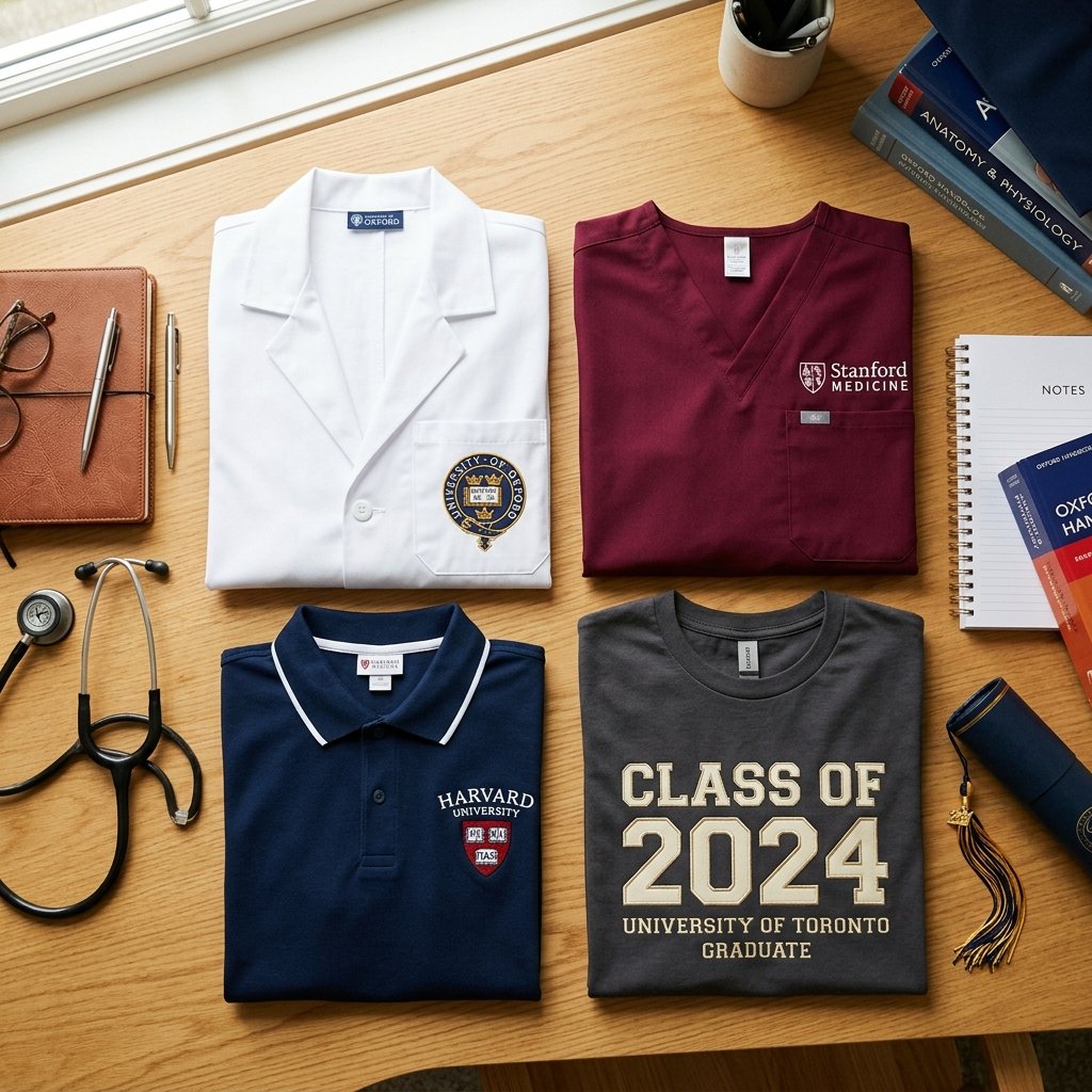 Bordados universitarios del Istmo — batas, filipinas, polos y camisas de generación con escudos bordados